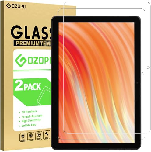 GOZOPO [2 Pack Screen Protector for Amazon Fire HD 10 (13th generation, 2023 release), 9H Scratch-Resistant Tempered Glass for Fire HD 10 (2023/2021)