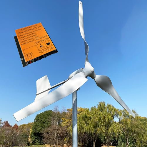 ZHOZHUT 2200W / 3000W Wind Turbine Generator Kit 12V / 24V / 48V Wind Power Generator With MPPT Controller, 3-Blade Maglev Wind Turbine For Home RV Marine Electricity Off Grid System,3000W,12V