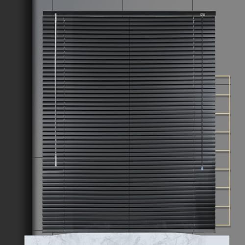 Jalousien Schwarz 60cm 70cm 75cm 80cm 100cm 120cm Breit,Jalousetten Aluminium,Horizontal Jalousie Für Fenster,Verdunkelungs-/Wärmedämmungs Jalousette,Vorhänge Sichtschutz,W×H-95×120cm(37*47in)