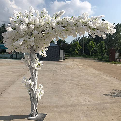 Árbol de cerezo artificial, impresionantes flores blancas de Sakura, ancho de decoración de hotel para interiores y exteriores, planta falsa realista