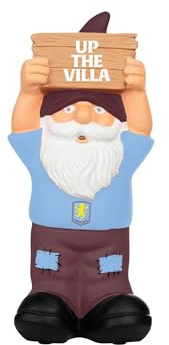 FOCO Officially Licensed Aston Villa FC Slogan Sign Football Garden Gnome