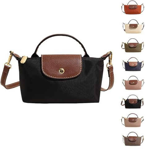 eganten Mini axelväska i färgblockutseende för kvinnor, fyrkantig handväska i full ton färg med justerbar rem, axelväska, svart, Einheitsgröße