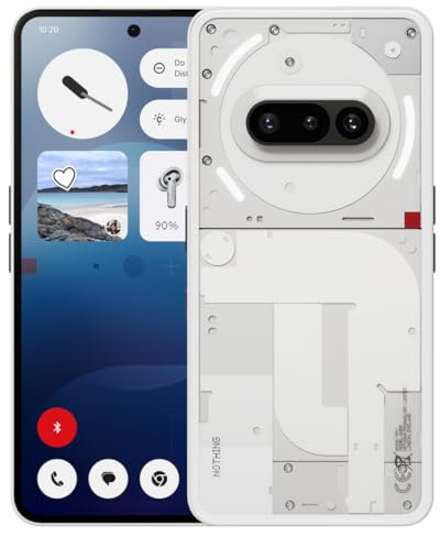Nothing Phone (3a) 256 GB - Handy mit Essential Space, 50-MP-Hauptkamera, 32-MP-Frontkamera, 30-facher Ultra-Zoom, 12 GB RAM, Langer Akkulaufzeit und 6,77 Zoll Flexibles FHD+ AMOLED-Display - Weiß