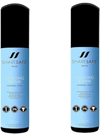 ShaveSafe Men's Sensitive Shaving Foam (200 ml (2 Pack))