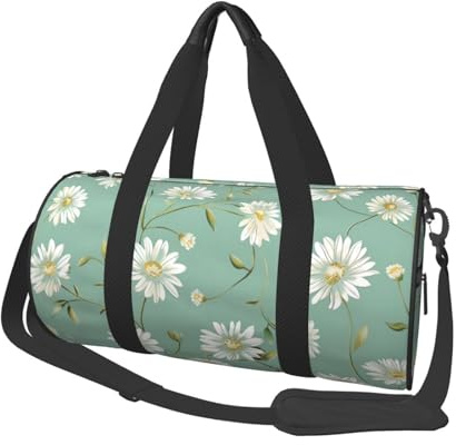 Mexpekil Faltbare Sporttasche, Handgepäck, Reisetasche, wasserdicht, für Damen und Herren, großes Wochenende, Übernachtungstasche, Kleine Gänseblümchen, Einheitsgröße