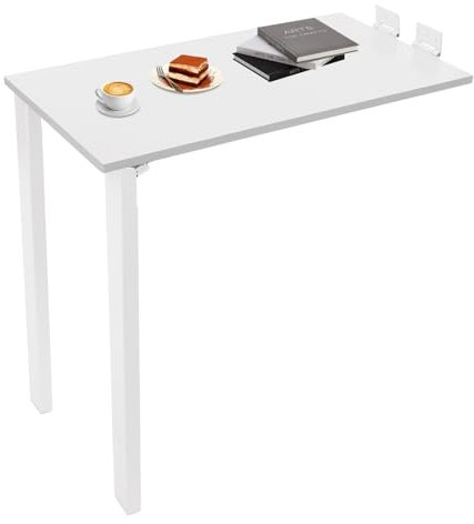 Tyvotrend Wandklapptisch L-Shape Klapptisch mit Tischbein, 60kg Belastbarkeit, Klappbarer Wandtisch Aufbewahrungsregal als Esstisch, Schreibtisch oder Küchentisch, Höhe 74 cm, Weiß