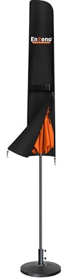 Enzeno Parasol Protective Cover 2.5 m, Parasol Cover 153 x 30/30 cm | For diameter 250 cm/200 x 150 cm/parasol, 420D Oxford fabric, with waterproof zip, covers for garden umbrella