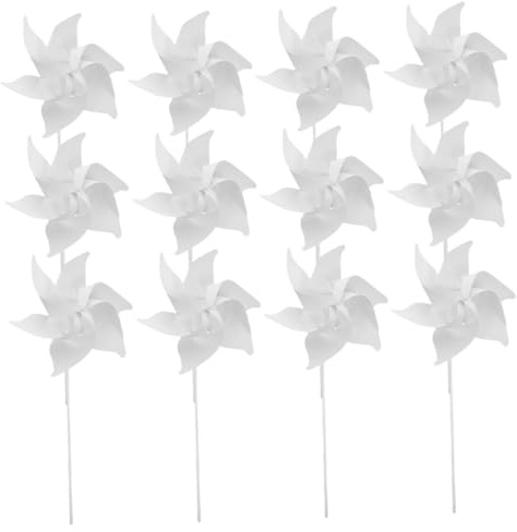 Yardwe 20pcs Diy Unpainted Pinwheel Blank Paper Windmill for Boys and Drawing and Painting