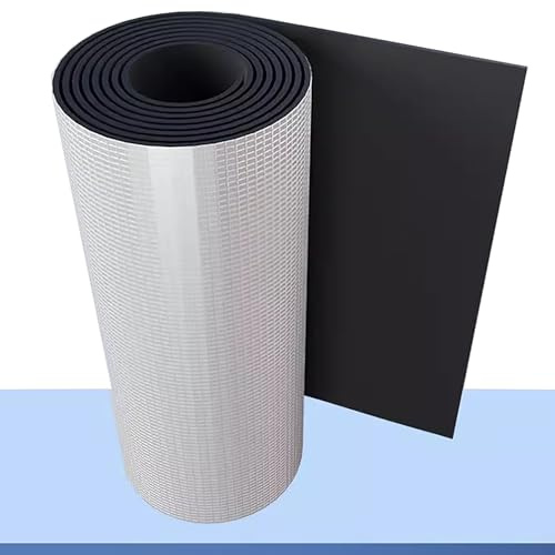 DWZL Rouleau Isolant NBR Auto-Adhésif | Feuille d'Aluminium Réfléchissante pour Contrôle Acoustique/Thermique Toit/Plancher Véhicules DIY - Réduction Bruit & Isolation(Size:10㎡=1 * 10m,Color:10mm)