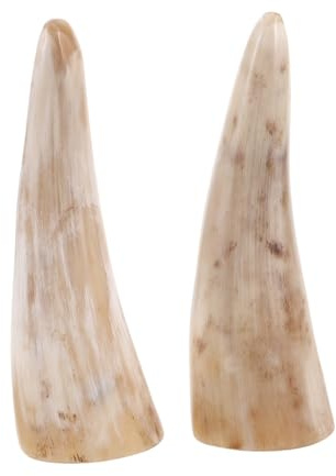 HOLIDYOYO 2 Pièces Gobelets En Corne De Bœuf Naturelle Tasses Viking Médiévales Pour Vin Bière Whisky Accessoires De Fête Et Décoration Vintage