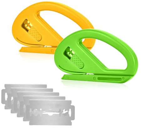 XJLyaya Geschenkpapier Schneider, 2 Stücke Wrapping Paper Cutter, Sliding Gift Wrapping Paper Cutter, Tragbare Geschenkpapierschneider, 5 Klingen, Für Papier, Vorbeschichtete Folien, Vliesstoffe