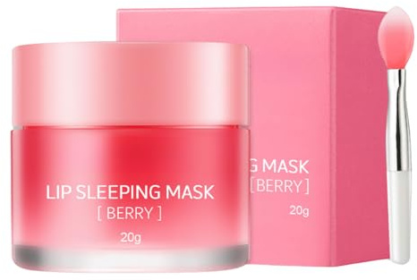 Lip Mask Overnight - 20g Lip Sleeping Mask - Berry Lip Mask - Natural Moisturizing Lip Balm For Day And Night Lip Care - Lip Masks For Fade Lip Lines, Brighten Lip Color, Repair Dead Skin And Cutin