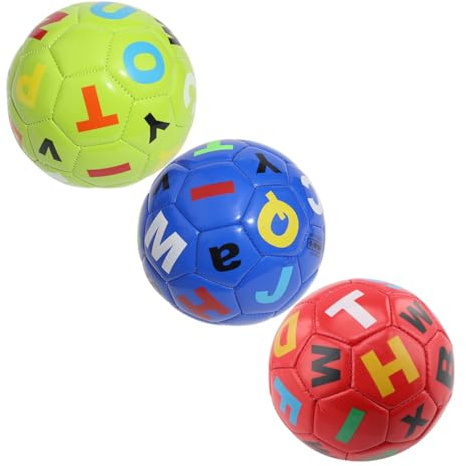 POPETPOP Balón de Fútbol Inflable para Niños Pequeños, 3 Piezas, PVC Resistente al Desgaste, Color Aleatorio, Juguete Deportivo para Exteriores, Balón de Fútbol Infantil Pequeño
