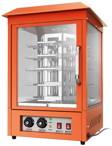 Forno per pizza da 2800 W, forno per patate dolci in acciaio inox, forno per patate dolci girevole a 360°, timer da 1 a 60 minuti, selezione della temperatura da 50 a 250 °C, vetro antideflagrante s