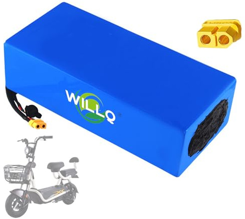 WILLQ Batteria e-Bike 48 Volt 20Ah 30Ah 40Ah 50Ah Pacco Batteria al Litio 13S 48V con connettore XT60 per Biciclette elettriche da Montagna con Motori da 250W, 750W, 1500W 2500W,48v30ah