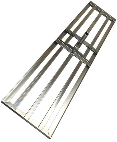 SattesGrün XXL Rasenrakel 100 x 26 cm aus Edelstahl – Profi Leveling Rake ohne Stiel – Flächenebner zum Sanden, Abziehen & Nivellieren – 2,6 kg – Ø 22 mm Stielaufnahme