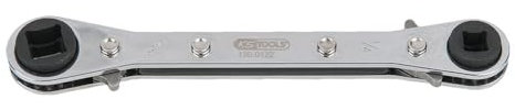 KS Tools 130.0122 Llave de carraca 4 en 1 conmutable para refrigeración y climatización