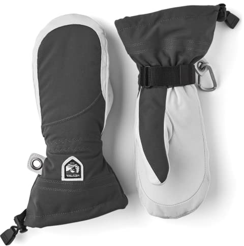 Hestra Heli - Manopla de esquí para Mujer, de Piel, para esquí, Snowboard y montañismo, Color Gris/Blanquecino, Talla 6