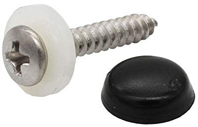 Fensterbankschrauben Edelstahl A2 3,9x22 mm – 100 Stück RAL 9011 Graphitschwarz mit Abdeckkappen und Polyamid-Dichtscheibe – rostfreie Schrauben, witterungsbeständig, einfache Montage & langlebig