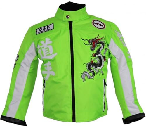 MDM Kinder Motorradjacke in Neon Grün (L)