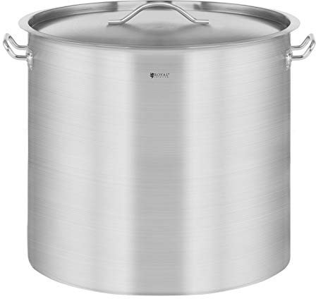 Royal Catering Pentola Per Induzione Pentola Acciaio Inox RCST-12E3 (Acciaio Inox, 12 L, Fondo 3,8 mm)