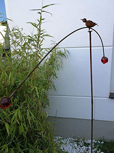 Zen Man Edelrost Gartenstecker Garten Glaskugel Rost Gartenskulptur Garten Figure Rost Handarbeit H150*100 cm 101590