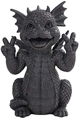 Pacific Giftware Gartenfigur Drache Double Peace 27 cm - Gartendrache Fantasy Deko Statue