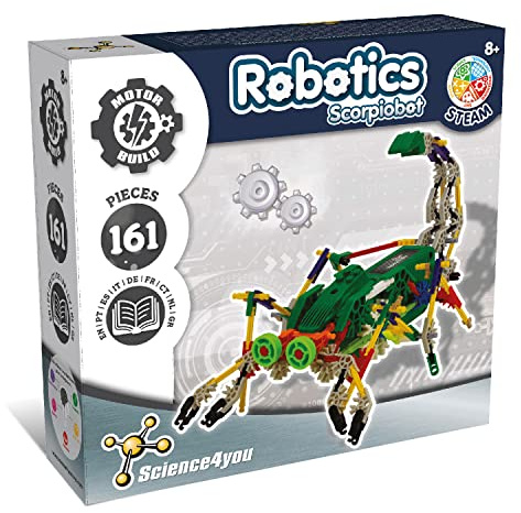 Science4you - Scorpiobot Robot Interattivo per Bambini - Robot da Costruire 8+ Anni con Questo Giochi di Ingegneria 161 Pezzi, Esperimenti Scientifici e Giochi Istruttivi Bambini +8 Anni