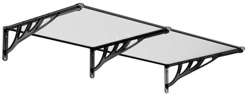 The Fellie Rain Canopy Door Canopy Awning Straight Front Door Canopy for Outdoor Window Porch Shade Patio Roof Cover UV Protection, (Black/L190xW90xH28cm)