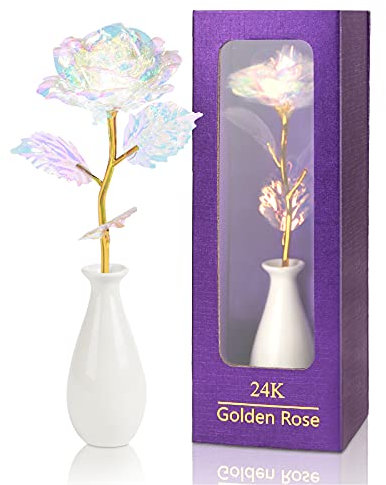 24k Golden Rose Birthday Gifts for Mother Women Her Girlfriend Wife, Galaxy Rose Flower Gifts for Mothers Day Christmas Women's Day Valentines Day Anniversary