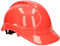 KOTARBAU® Casco de Protección Ajustable para Construcción y Obra - Plástico, Seguridad en el Trabajo, Protección de la Cabeza - Rojo