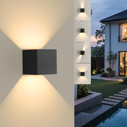 MYCUL Wandleuchte Innen/Außen 12W,3000K Warmweiß,IP65 Wasserdicht