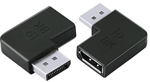 GINTOOYUN Displayport - Adaptador Hembra a Displayport Macho de 8 K, ángulo Recto, 90 Grados, DP Hembra a DP Macho, Adaptador de Audio y Video para anfitriones de Escritorio, etc. (Estilo 2)