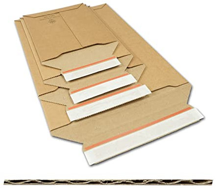 verpacking 80 Versandtaschen (4 Größen mit je 20 Wellpapptaschen - für A6 | A5 | A5+ | A4) in Premium Qualität Braun Wellpapp Versandtasche Kartonversandtasche