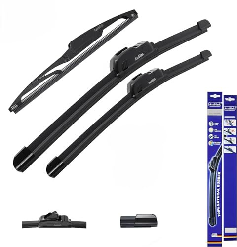 Axeblink U-Hook Front & Rear Wiper Blade Set For Vauxhall Insignia Estate 2008 to 2017