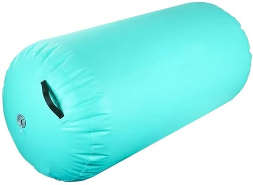 Triclicks Aufblasbare Air Roll,3 Größen Air Roller Air Barrel Aufblasbare Luft Rollen Nützlich Gymnastikmatte Fitness-Übungswalze für den Heimgebrauch und Fitness-Pad (Grün- Keine pumpe, 120x75cm)