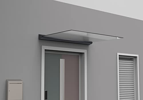 SCHARTEC Glas Vordach B1400 Hochwertige Haustür Überdachung Glasvordach Haustürvordach freitragend Aluminium