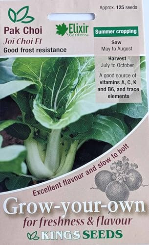 Elixir Gardens Vegetable Seeds Packets UK |Over 40 Various Types Mix and Match | High Yield Excellent Germination from Kings Seeds | Pak Choi Joi Choi F1