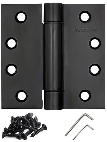 Automatic Self-Closing Door Hinges Stainless Steel 4 x 4 (Inch),Spring Hinge Heavy Duty Hinges Interior Home Fire Exterior Pantry Basement Front Door Hinges, UL Listed 2 Pack