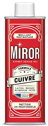 Miror Cuivre - Nettoyant Métaux - Laiton, Bronze, Aluminium, Acier et Zinc - Nettoie & Fait Briller - Anti-oxydant - Fabriqué En France - Flacon 250mL