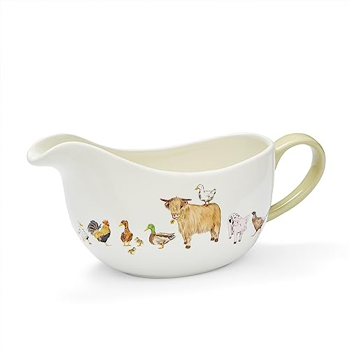 Cooksmart Buttercup Farm Ceramic Gravy Boat Jug for Family Dining | British Designed, Ceramic Build, Sauce Serving, Dining Table Accessory, Comfortable Handle, Easy Clean, Roast Dinner Use