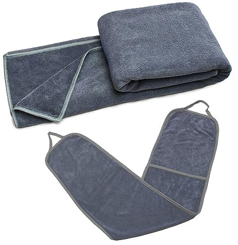 KaraLuna Hunde Handtuch 2er Set - Hundehandtuch extra saugfähig aus Mikrofaser für kleine mittelgrosse Grosse Hunde I Badehandtuch Trockenmantel Pfotentuch Dog Towel (M (60 x 90 cm))