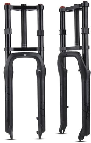 20/26 X 4.0 Zoll Fatbike Gabel Mountain Front Gabel Mountainbike Federgabel Gabeln 1 1/8 Gerades Rohr Schnellspanner 135×9mm Manuelles Lockout Federweg 160mm (Color : Black, Size : 26inch)