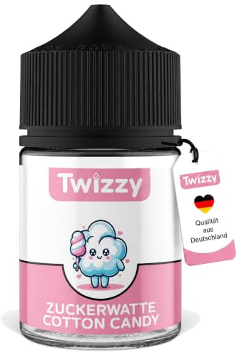Twizzy Zuckerwatte Lebensmittelaroma 60ml - Aromakonzentrat | Aromatropfen für Getränke, Shakes, Desserts, Eis und Süßspeisen, vegan, zuckerfrei, laktosefrei, mit Tropfer