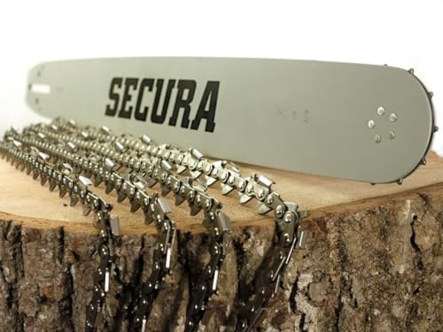 SECURA 4x Sägekette + Schwert 0.325 1,6mm 74 45cm Längsschnitt kompatibel mit Stihl