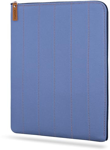 HANOI Collection® Lisboa™ Buchhülle mit Reißverschluss. Große gepolsterte Schutzhülle für Bücher. Schutzhülle für Bücher, Buchschutz für Leser (Mittelblau, Groß)