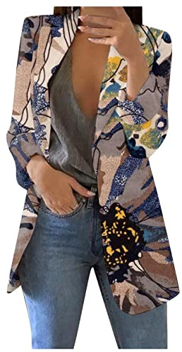 SCBFDI Coat Damen Oversize Festliche Coktail Mantel Langen Ärmeln Businesse | Woman Gestreiftes mit Reverskragen Slim Wanderbekleidung Festival Outfit