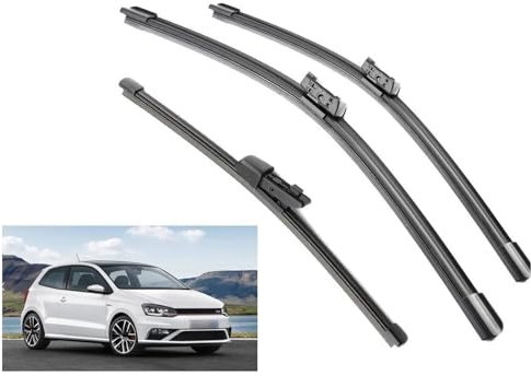 TOYOCC Car Front Rear Wiper Blades Brushes Cutter Accessories For VW For Polo 6R Hatchback 2009-2017 24+16+11 Windshield Wiper