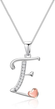 Mesovor Initiale Kette Silber 925 für Damen Mädchen, 100% Sterling-Silber-Buchstaben-Halskette mit Zirkonia, Schmuck, Geschenke für Familie, Mutter, Schwester, Ehefrau