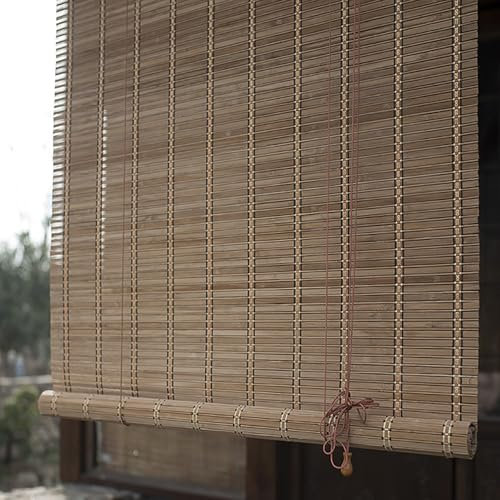 Raffrollos aus Bambus, für Fenster, Innen- und Außenbereich, Sichtschutz, Terrasse, Sonnenschutz, Fensterläden